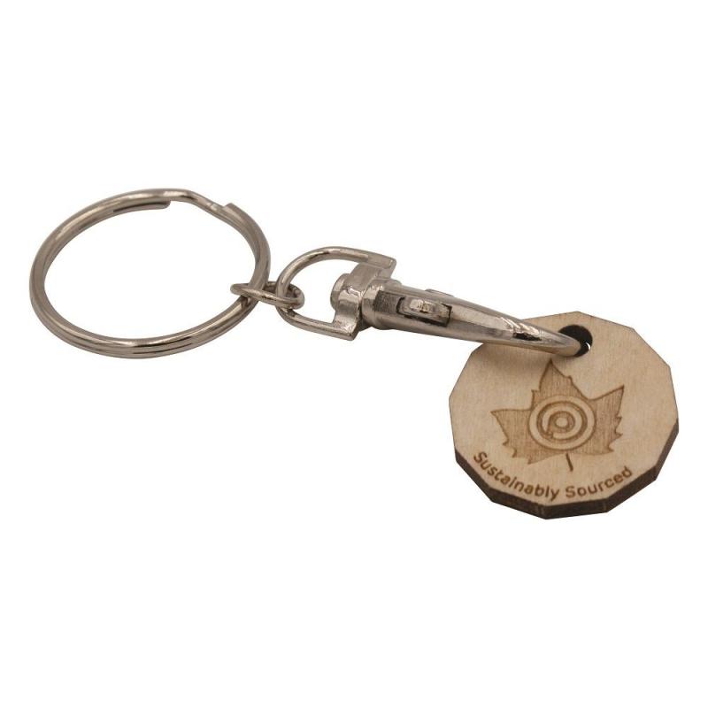 Image of Wooden Trolley Coin Keyring